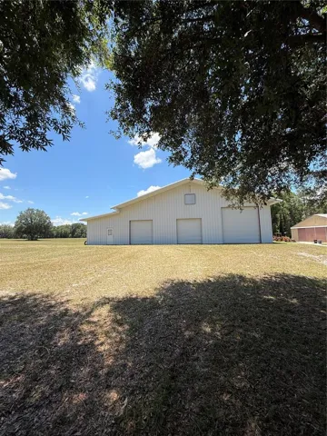 back of hanger from back yard of home