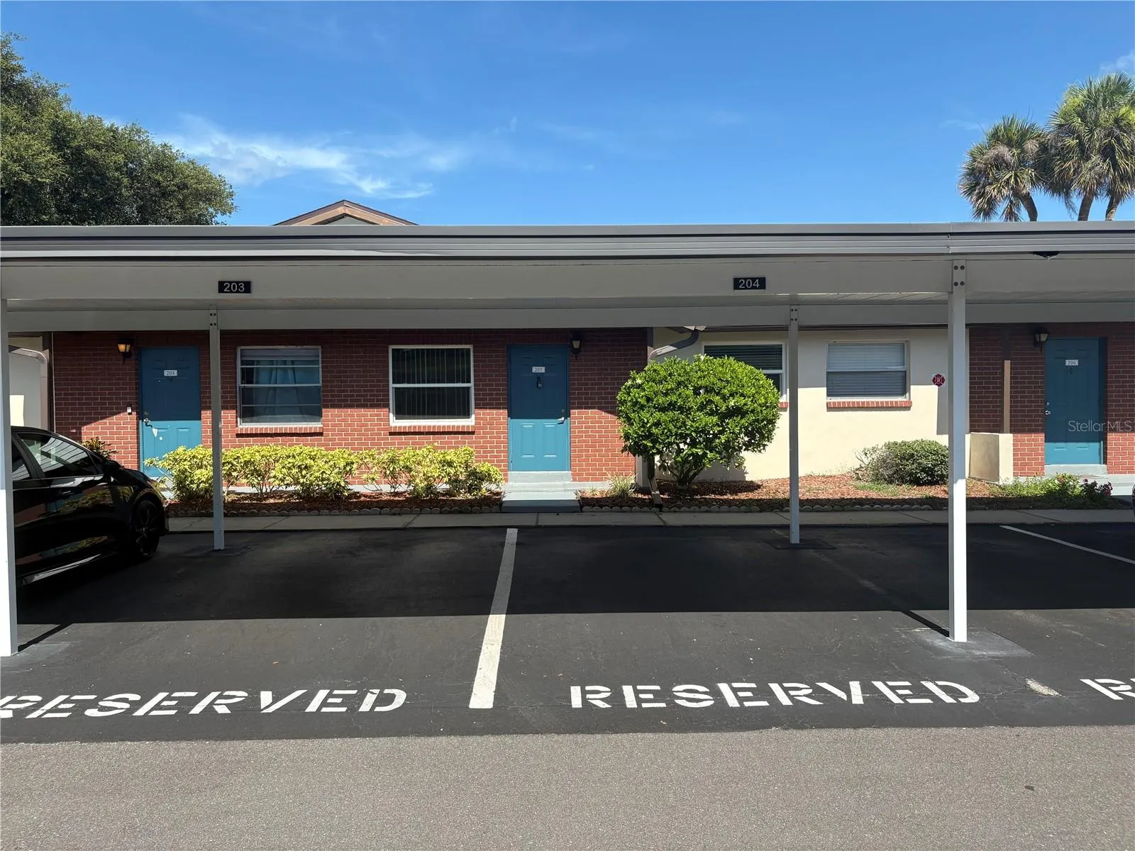 Covered Parking in front of Villa