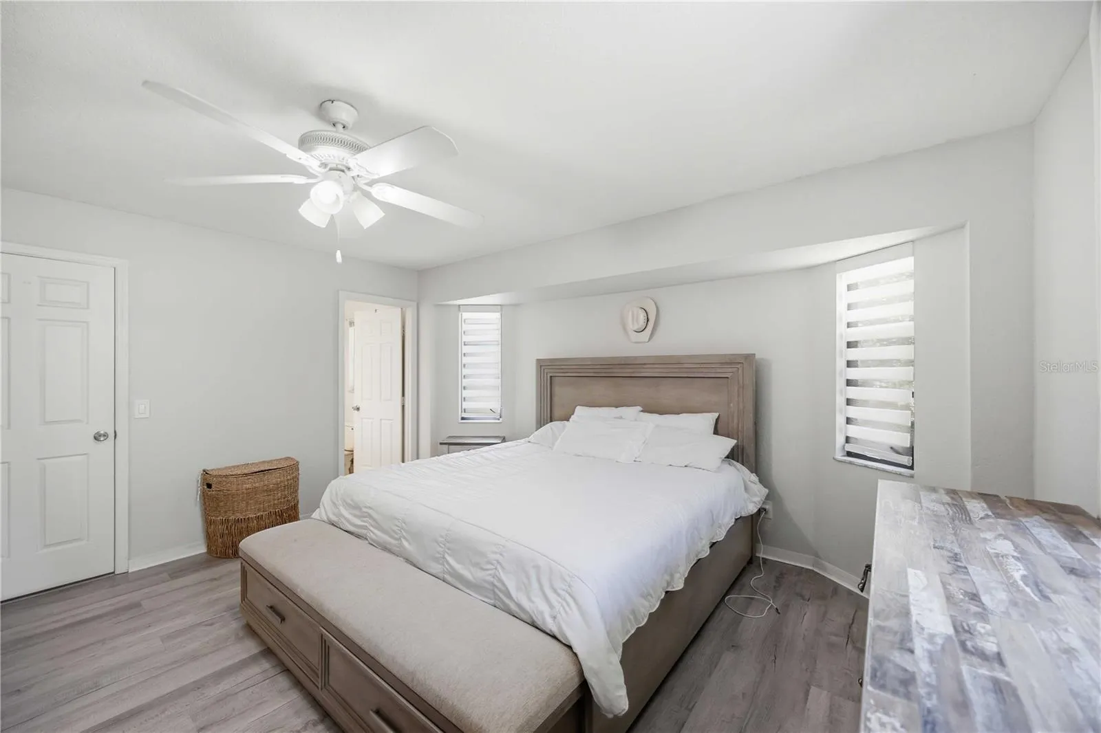 Primary bedroom with large walk in closet
