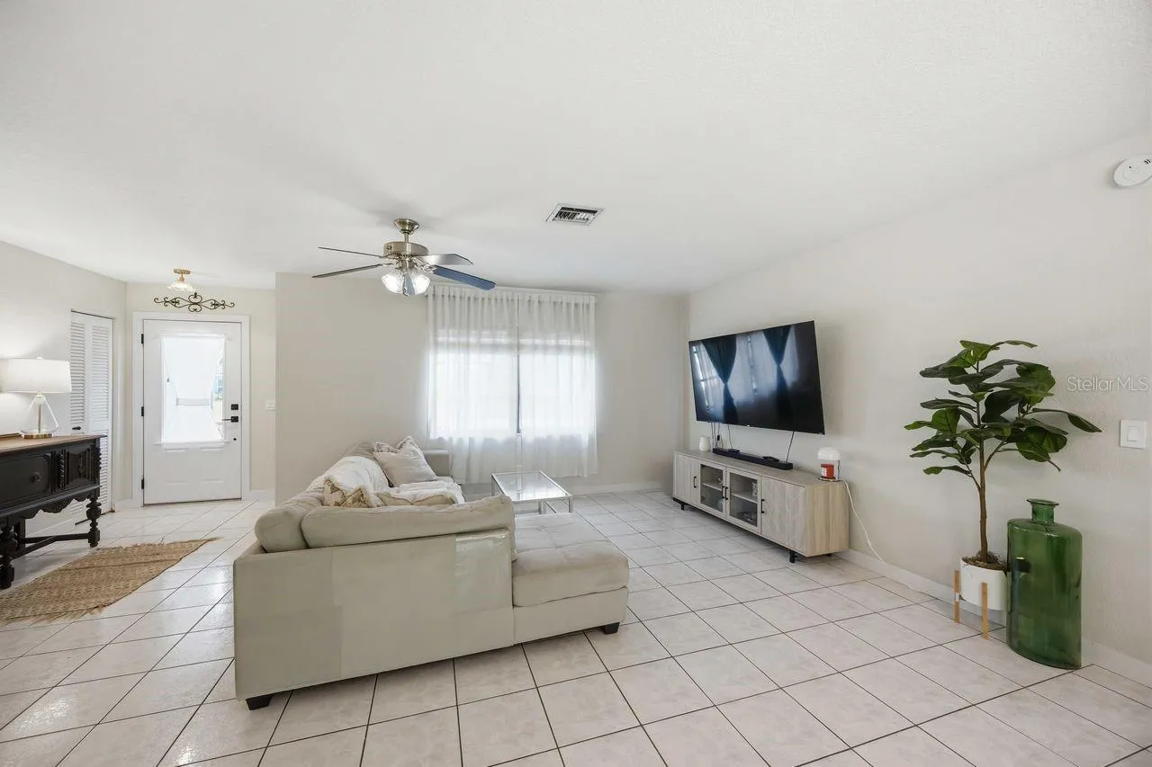 Bright and spacious open-concept living and dining area