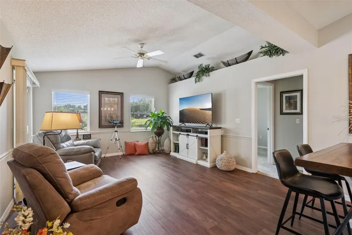 Great Room features views of the backyard