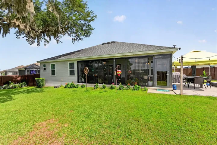 Rear Elevation with PRIVATE Fully-Fenced Large Rear Yard with ROOM FOR A POOL!