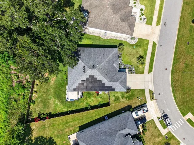 Aerial Side Elevation with PRIVATE Fully-Fenced Yard and ROOM FOR A POOL!