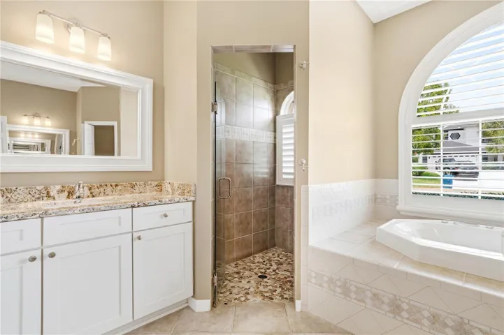 master bathroom separate bathtub & shower