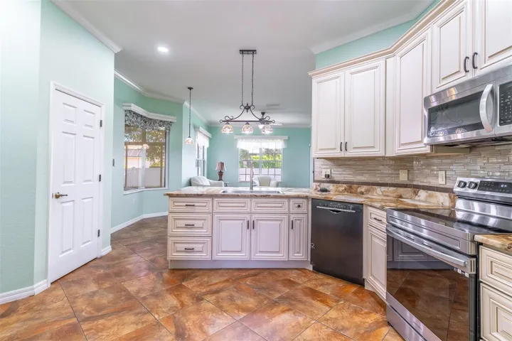 Kitchen opens to Family Room