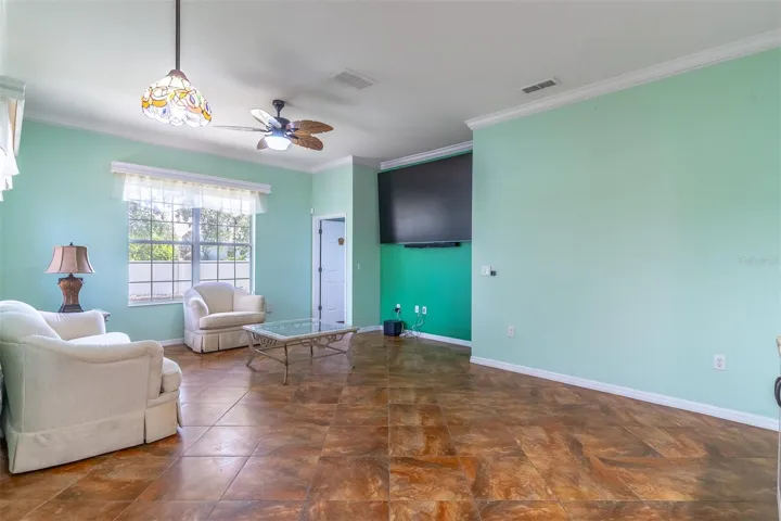 Motorized shades in Family Room