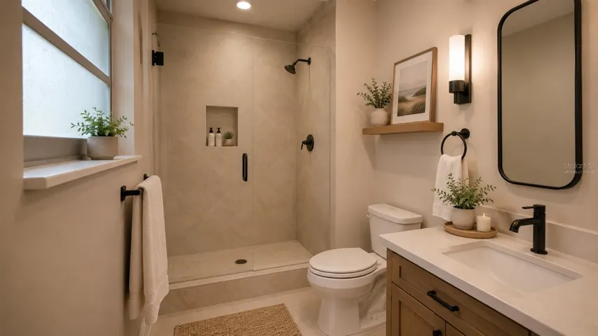 Primary Bath Virtually Staged