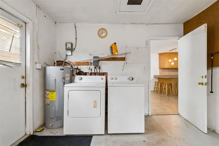 Laundry area in garage