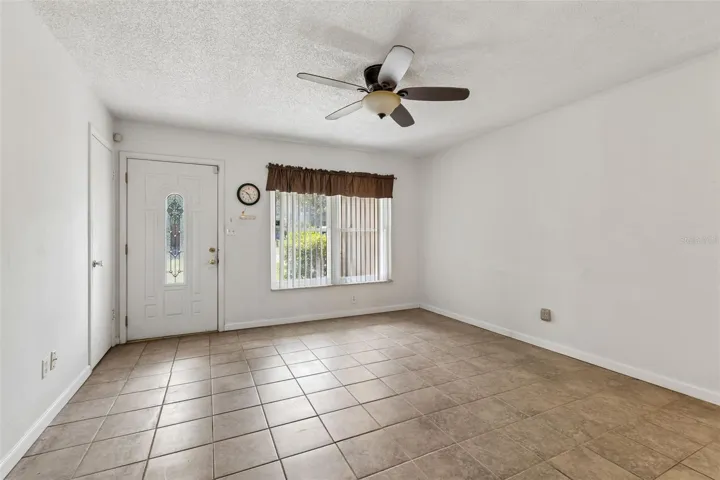 Living room overlooking front door