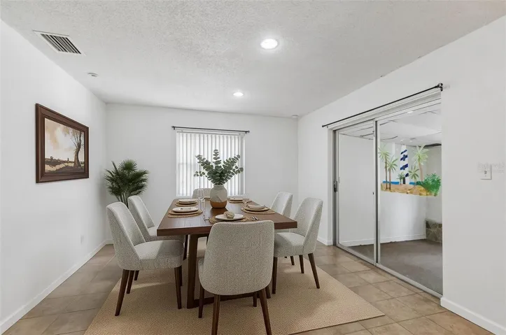 Dining area virtually staged