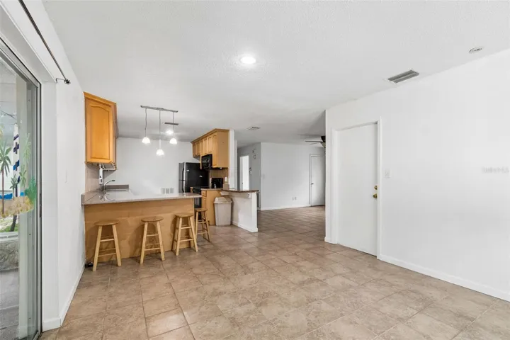 Dining area overlooking kitchen