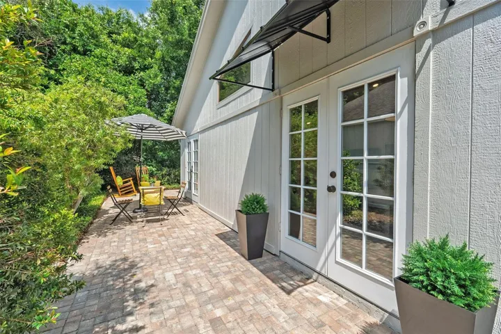 Side Brick Paver patio for cookouts and outdoor dining
