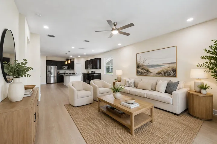 Virtually staged living room