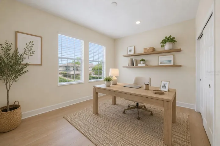 Virtually staged 4th bedroom as an office - 2nd floor
