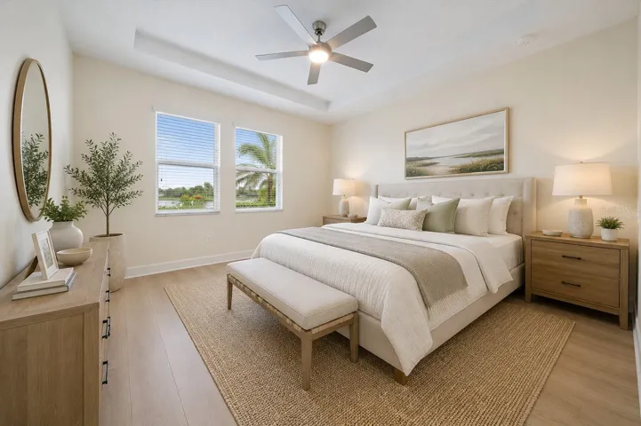 Virtually staged primary bedroom - 1st Floor