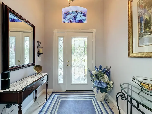 Foyer- Leaded glass entry door