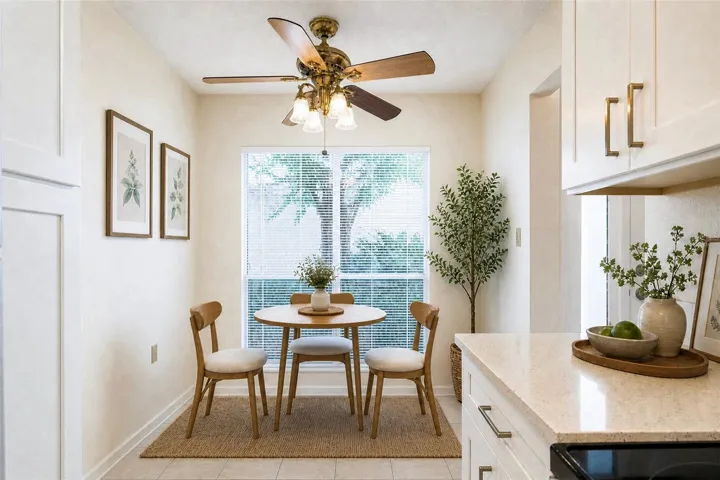 Virtually staged Breakfast nook.