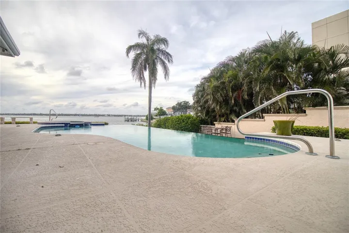 Infinity edge pool with steps.