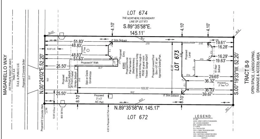 3946 Masaniello Way preliminary plot plan