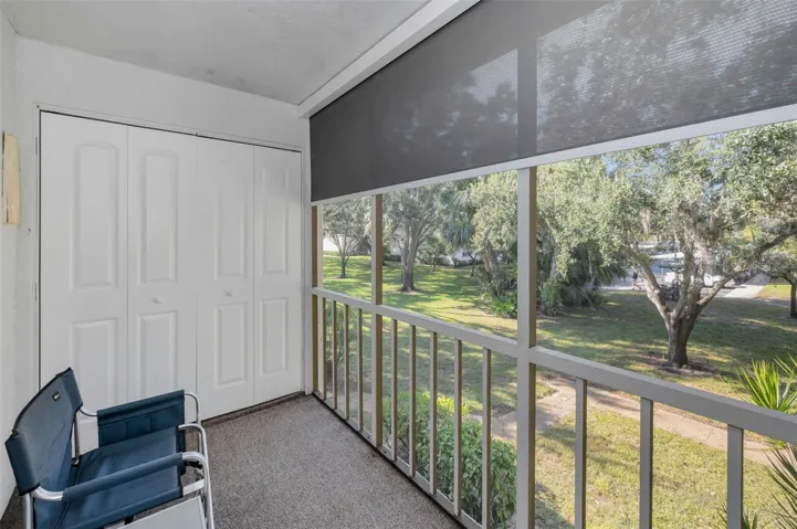 Balcony with view of Greenspace- Laundry Closet with Washer/Dryer