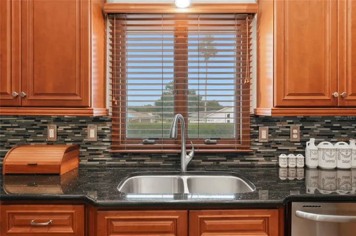 Sink overlooking the side entry drive.