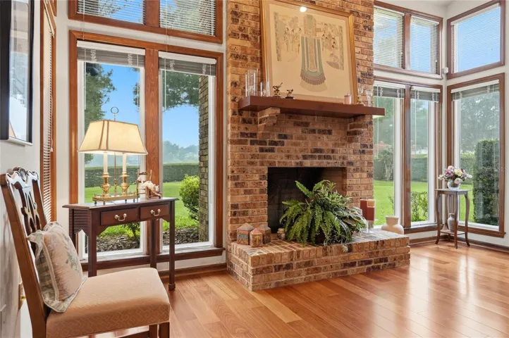 Gorgeous Fireplace with amazing windows.