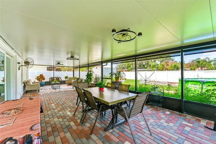 645 SF of Outdoor Living Space - Screened In Patio and Pavers Sealed in 2025, Outdoor Fans 2025, Privacy/Sun Shades 2025