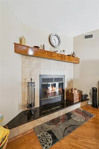 Wood burning fireplace