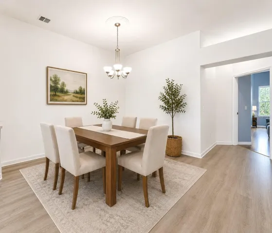 Dining Area overlooks kitchen and Living Area.