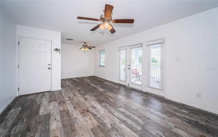Spacious Living/Dining Area looking to patio doors