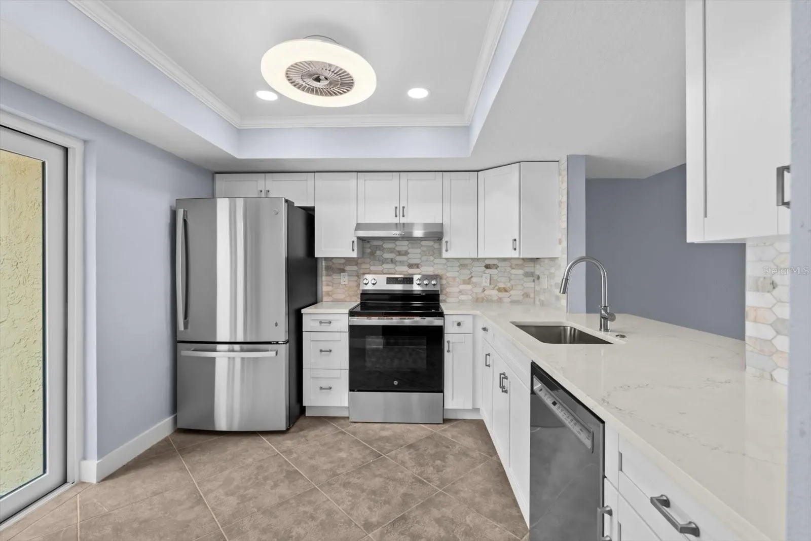 Kitchen, newly updated with new appliances, counters, backsplash tiled