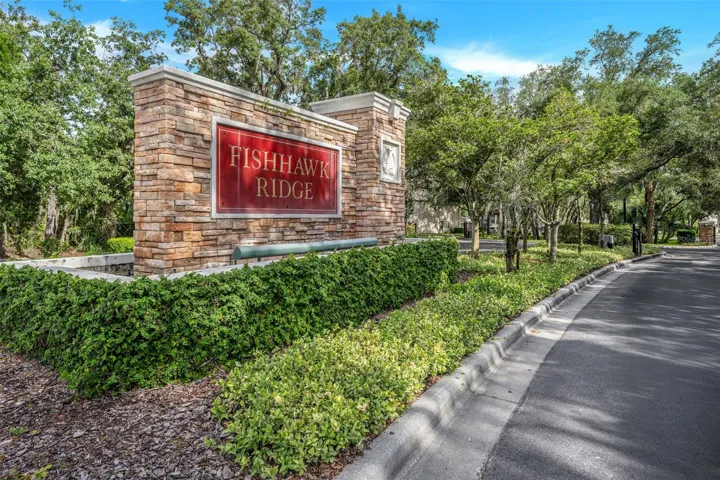 Gated entrance to FishHawk Ridge townhomes