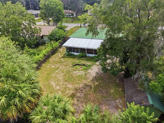 AERIAL VIEW OF THE BACK YARD