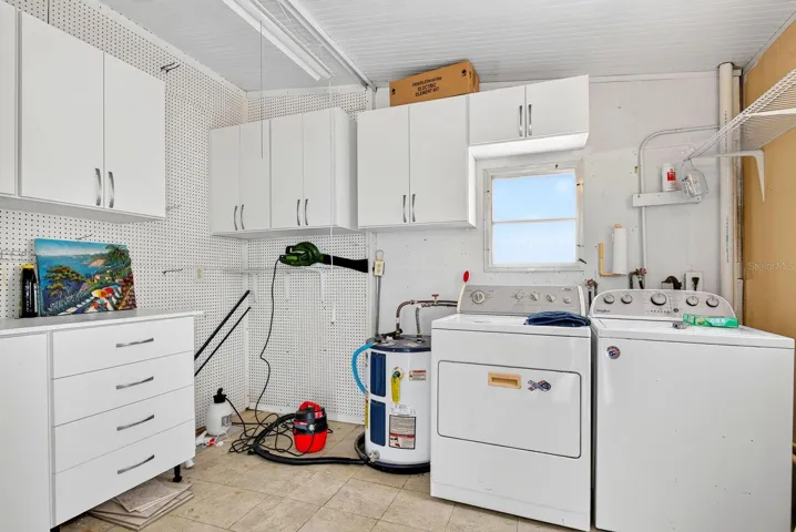 Large outdoor attached undercover laundry and storage area