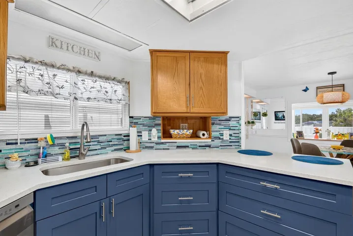 Kitchen facing out to living areas