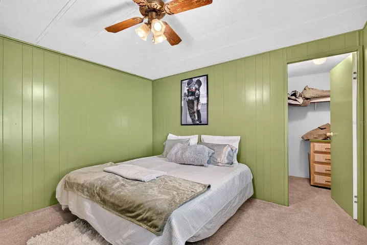 Second bedroom features walk in closet