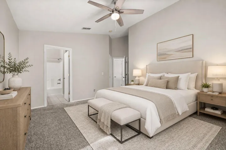 Primary Bedroom Virtually Stages
