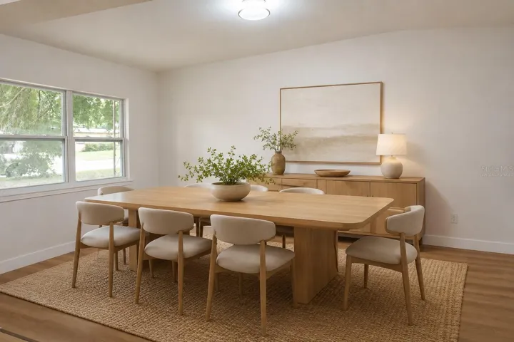 Den/ Living/ Dining- Virtually Staged