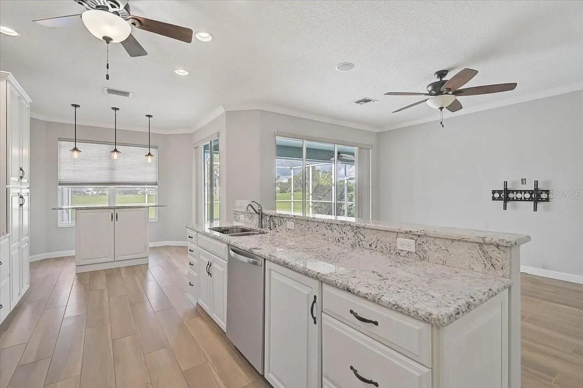 Gorgeous updated kitchen with a built in breakfast bar