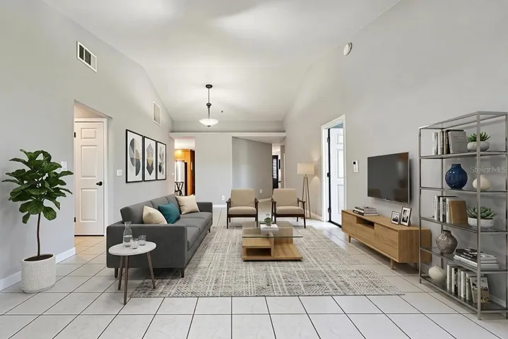 virtual staged family room