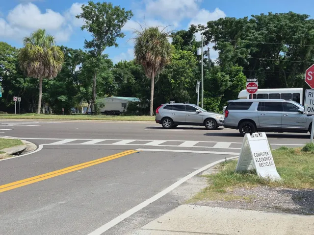 Facing South toward SR 54 from parking area on Flamingo Drive.