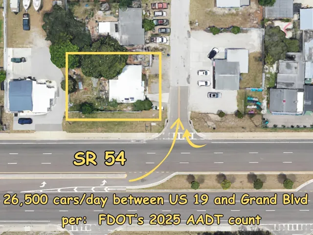 Satelite view that shows visibility and traffic access to property.