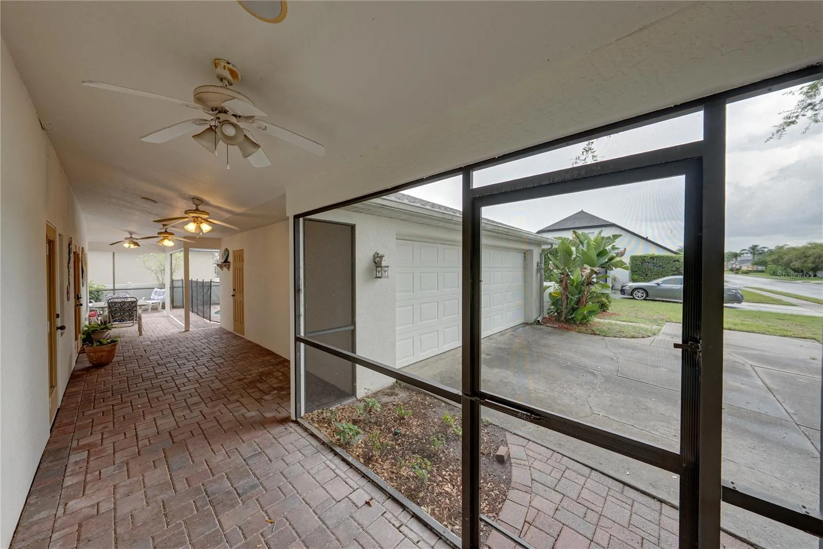 Breezeway between home and detached garage