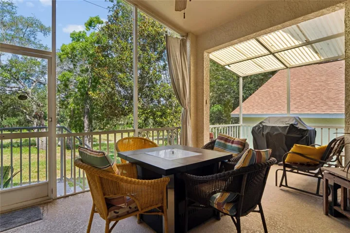 Covered and screened porch