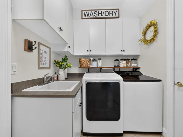 Main floor laundry room with access to garage