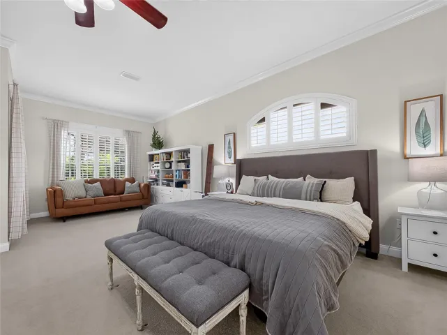 Primary bedroom with sitting area