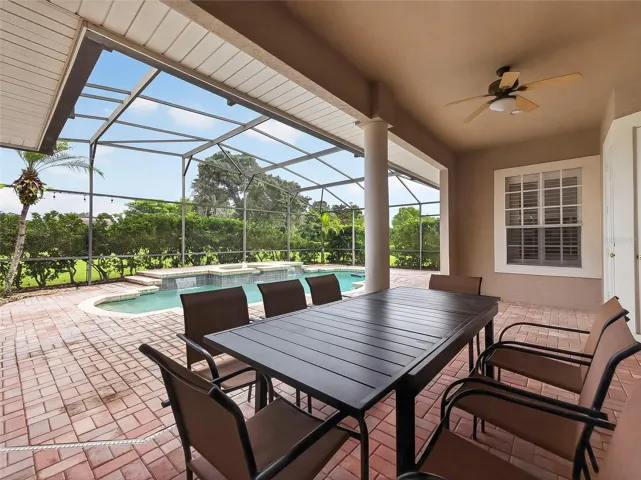 Covered screened in pool lanai