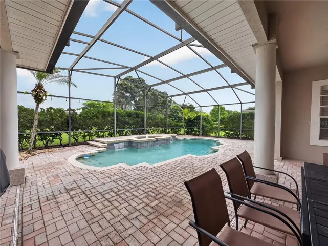 Covered screened in pool lanai