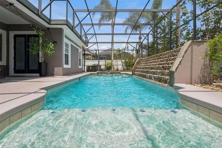 Sparkling Pool w/ Waterfall Feature