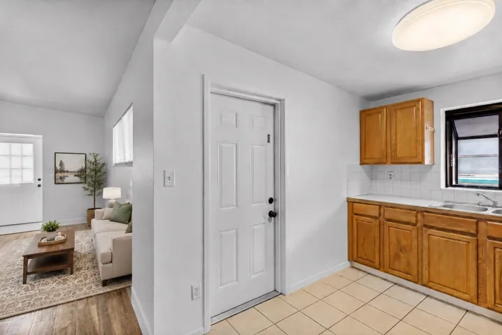 Virtually Staged - Entry from Carport